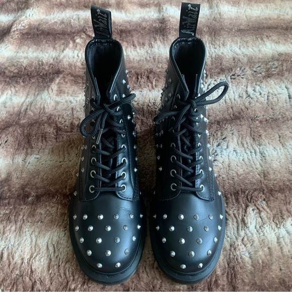 Studded Black Ankle Boots - Picture 2 of 15